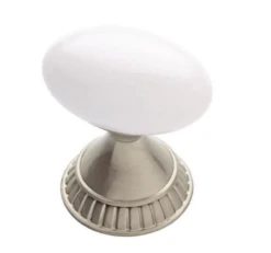 Liberty 1-1/3" Palermo Knob White And Satin Nickel