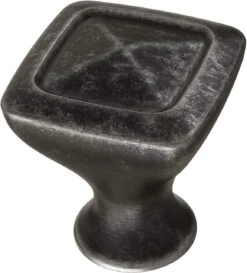 Liberty 1-1/8" Rustic Square Knob Distressed Finish