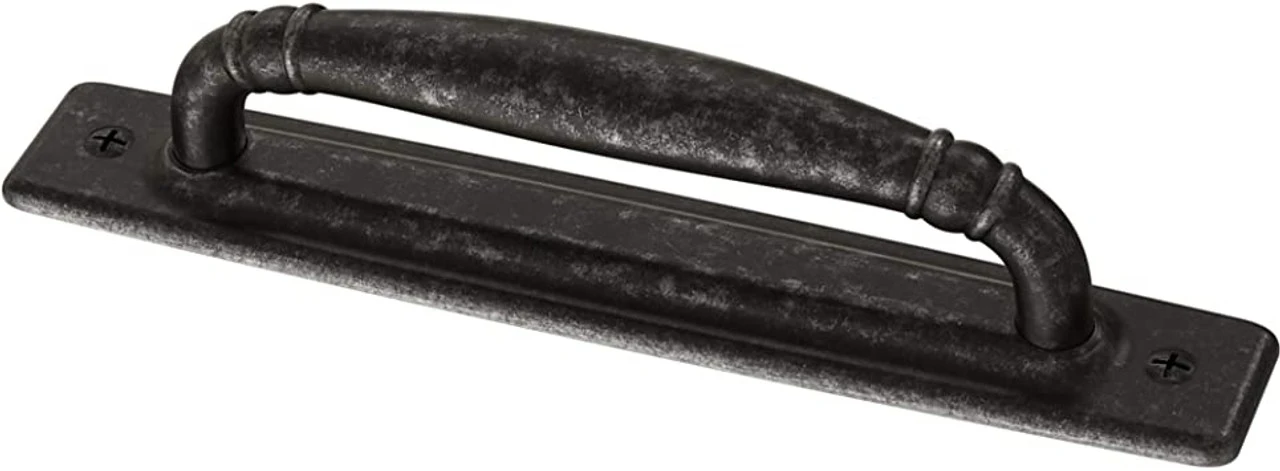 Liberty 4" Iron Craft Pull With Backplate Distressed Iron 1 Liberty 4" Iron Craft Pull With Backplate Distressed Iron