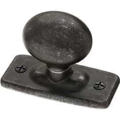 Liberty 1-1/4" Ironcraft Knob With Backplate Distressed Iron