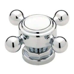 Liberty 2" Vintage Faucet Knob Chrome And White