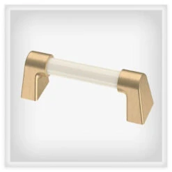 Liberty 3" Modern Ceramic Pull Champagne Bronze And Ivory