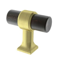 Liberty 1-9/16" Wood Bar Knob Vintage Black With Bayview Brass