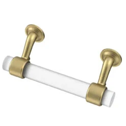 Liberty 3" Floating Glass Pull Frosted And Brushed Brass