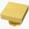 1-1/8" Square Knob Bayview Brass
