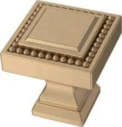1" Elegant Beaded Knob Champagne Bronze