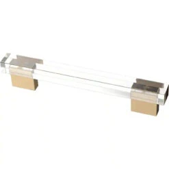 (As-Is) 3" Or 3-3/4" Deco Square Acrylic Pull Champange Bronze