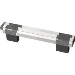 Liberty (As-Is) 3" Or 3-3/4" Deco Square Acrylic Pull Black