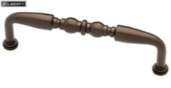 4" Wire Pull With Center Turnings Rubbed Bronze