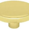 1-1/2" Concave Round Knob Polished Brass