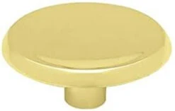 1-1/2" Concave Round Knob Polished Brass