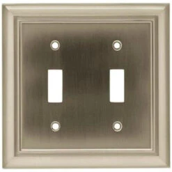 Architectural Double Switch Wallplate Satin Nickel