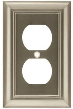 Architectural Single Duplex Wallplate Satin Nickel