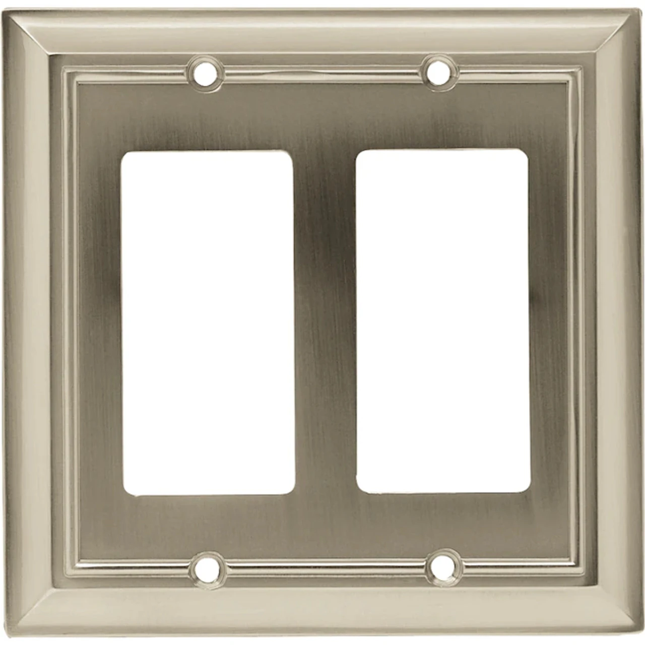 Architectural Double Decorator Wallplate Satin Nickel 1 Architectural Double Decorator Wallplate Satin Nickel