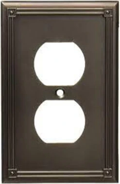 Ruston Single Duplex Wall Plate Heirloom Silver