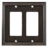 Ruston Double Decorator Wall Plate Venetain Bronze