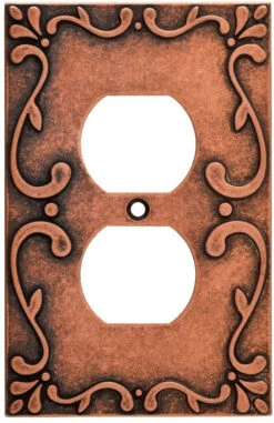 Liberty Classic Lace Single Duplex Wall Plate Sponged Copper