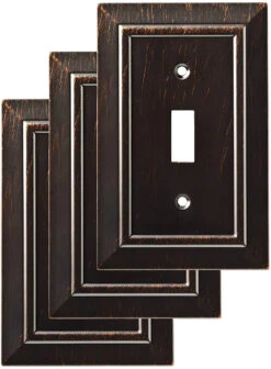 Liberty 3-pack Classic Architecture Single Switch Wall Plate Venetian Bronze