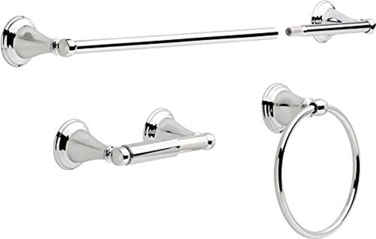 Liberty Delta Windmere 3-Piece Bath Hardware Set Polished Chrome 1 Liberty Delta Windmere 3-Piece Bath Hardware Set Polished Chrome