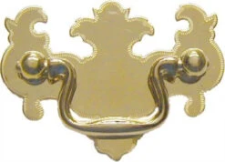 2" Chipppendale Style Batwing Pull Stamped Brass