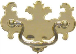 2-1/2" Chippendale Style Batwing Pull Stamped Brass