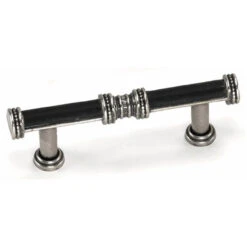 3" Sirocco Pull Black Leather With Silverado