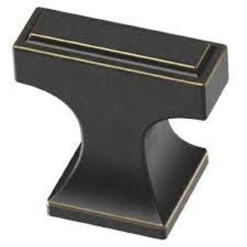Liberty 1-3/16" Rectangular Platform Knob Bronze With Gold Highlights