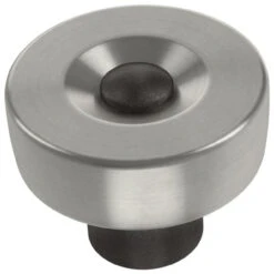 Liberty 1-1/4" Riveted Knob Satin Nickel With Cocoa Bronze