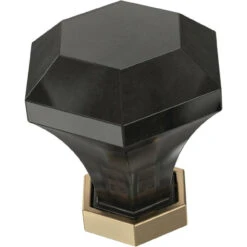 Liberty 1-3/8" Modern Prism Acrylic Knob Smoke With Champagne Bronze