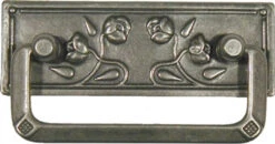 2-1/2" Stamped Brass Rose Pull Pewter Finish