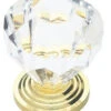 Liberty 1-1/4" Design Facets Acylic Knob Brass And Clear Acrylic