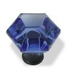 Liberty 1-1/4" Acrylic Knob Cobalt Blue With Oil Rubbed Bronze Base