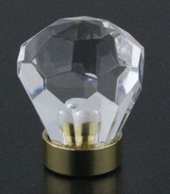 1-1/8" Acrylic Diamond Knob With Polished Solid Brass Base -D'Lawless Hardware Shop acrylic diamond knob with polished solid brass base dl ck 1007 27bp 2 07964.1662665975