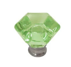 Liberty 1-1/4" Acrylic Knob Coke Bottle Green And Satin Nickel