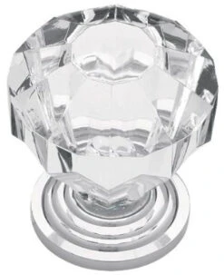 Liberty 1-1/4" Design Facets Acylic Knob Chrome And Clear Acrylic