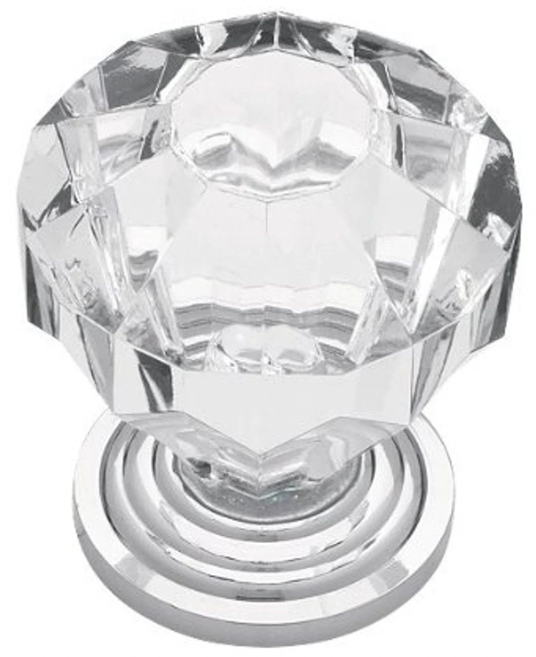Liberty 1-1/4" Design Facets Acylic Knob Chrome And Clear Acrylic 1 Liberty 1-1/4" Design Facets Acylic Knob Chrome And Clear Acrylic
