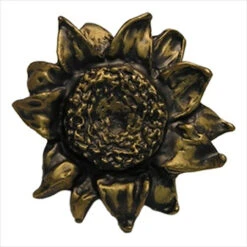 3" Large Sunflower Knob Rubbed Bronze