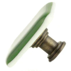 (6-PACK) 1-1/2" Handcrafted Glass Knob Green With Antique Brass -D'Lawless Hardware Shop american handcrafted green glass knob w antique brass 1 1 2 5 77708.1642622502