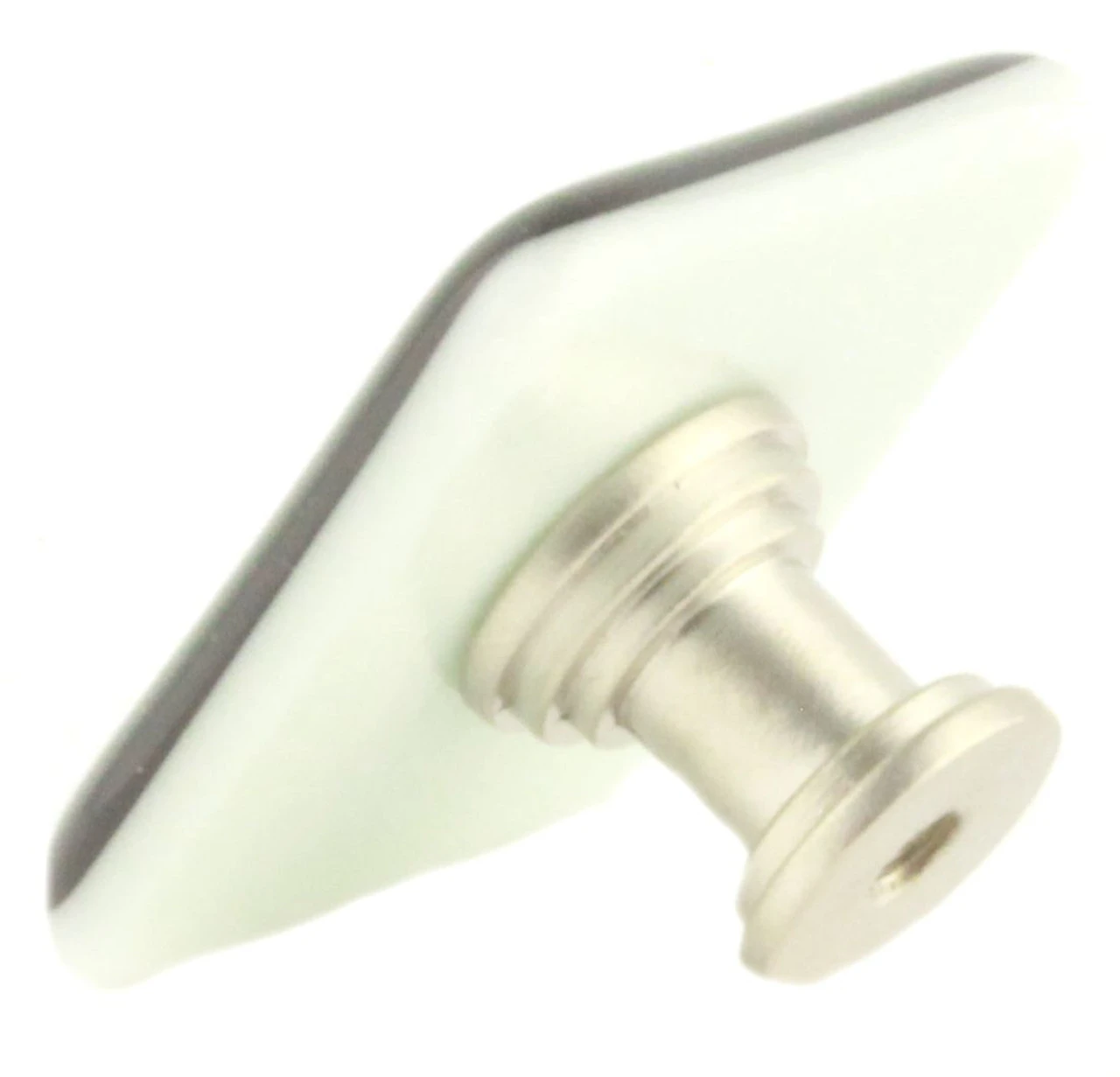 (14-PACK) 1-1/2" Handcrafted Glass Knob Green With Satin Nickel 3 (14-PACK) 1-1/2" Handcrafted Glass Knob Green With Satin Nickel - Image 3