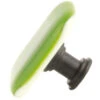 (8-Pack) 1-1/2" Handcrafted Glass Knob Light Green And Black