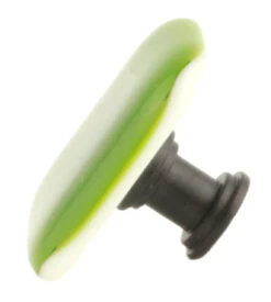 (8-Pack) 1-1/2" Handcrafted Glass Knob Light Green And Black