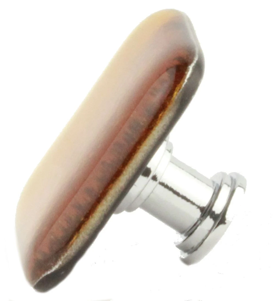 (6-Pack) 1-1/2" Handcrafted Glass Knob Mirrored Amber And Chrome 1 (6-Pack) 1-1/2" Handcrafted Glass Knob Mirrored Amber And Chrome