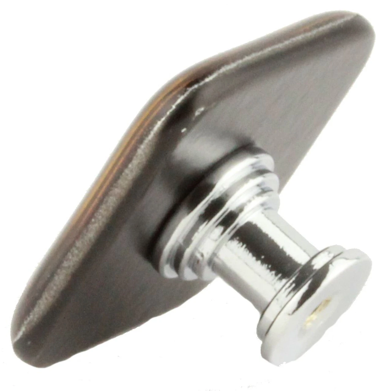 (6-Pack) 1-1/2" Handcrafted Glass Knob Mirrored Amber And Chrome 2 (6-Pack) 1-1/2" Handcrafted Glass Knob Mirrored Amber And Chrome - Image 2