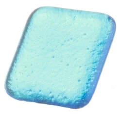 1-1/2" Handcrafted Glass Knob Mirrored Blue With Satin Nickel