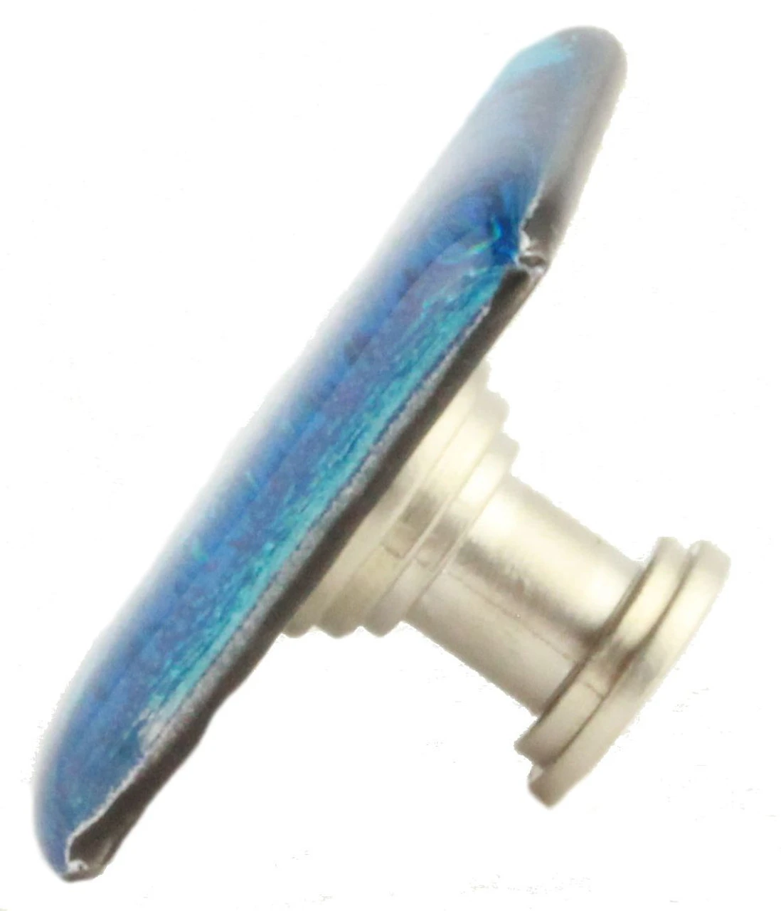 1-1/2" Handcrafted Glass Knob Mirrored Blue With Satin Nickel 4 1-1/2" Handcrafted Glass Knob Mirrored Blue With Satin Nickel - Image 4