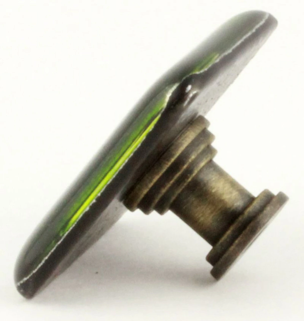 (10-PACK) 1-1/2" Handcrafted Glass Knob Mirrored Green Antique Brass 3 (10-PACK) 1-1/2" Handcrafted Glass Knob Mirrored Green Antique Brass - Image 3