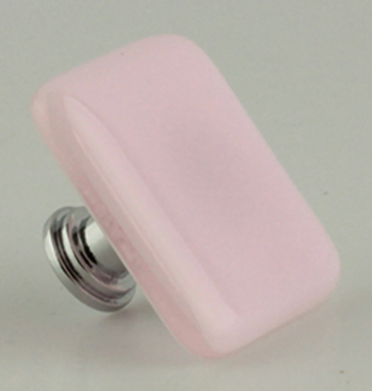 (6-Pack) 1-1/2" Handcrafted Glass Knob Pink With Chrome 1 (6-Pack) 1-1/2" Handcrafted Glass Knob Pink With Chrome