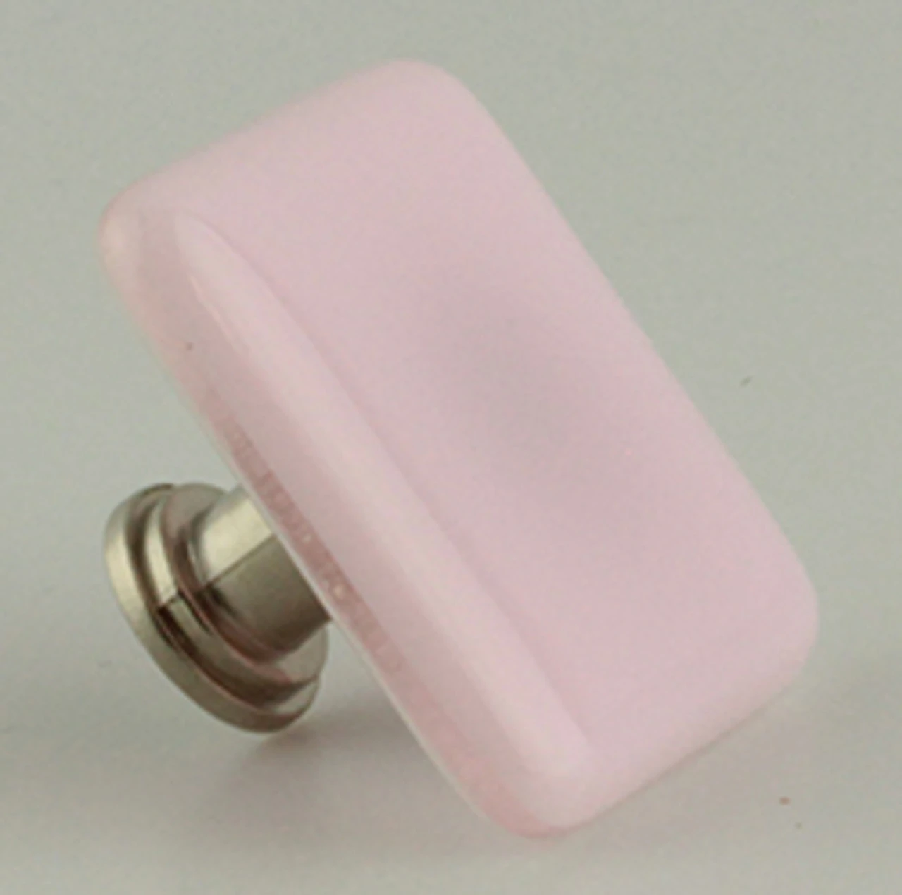 1-1/2" Handcrafted Glass Knob Pink With Satin Nickel 1 1-1/2" Handcrafted Glass Knob Pink With Satin Nickel