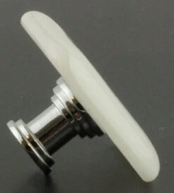 1-1/2" Handcrafted Glass Knob White With Chrome -D'Lawless Hardware Shop american handcrafted white glass knob w chrome 1 1 2 4 23431.1642022285