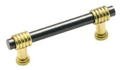 Amerock 3" Two Tone Pull Black Nickel And Solid Brass